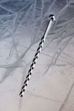 Длинный металлический уретральный плаг с шариком TOYFA Metal