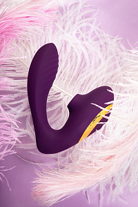 Вибратор для пар с вакуумной стимуляцией фиолетовый