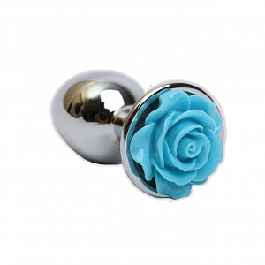 Анальная пробка с розой (стальная)
