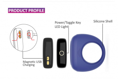 Smart виброкольцо MAGIC MOTION DANTE для пениса Smart виброкольцо MAGIC MOTION DANTE для пениса