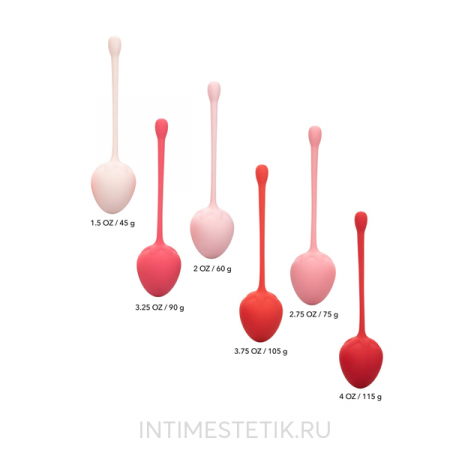 Вагинальные конусы Calexotics Kegel Training Set Strawberry