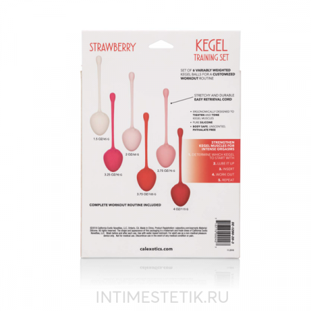 Вагинальные конусы Calexotics Kegel Training Set Strawberry