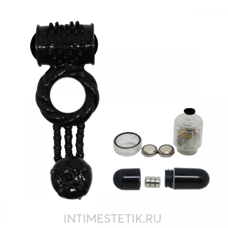 Эрекционное виброкольцо с виброподвеской Baile Sweet Ring