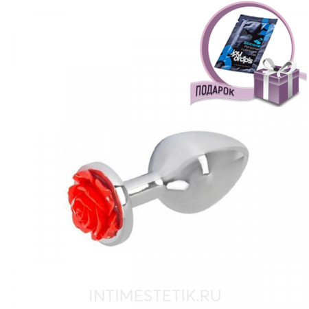 Анальная пробка с розой (стальная)