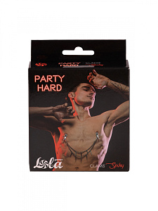 Зажимы на соски на двойной цепи с шипами PARTY HARD SPIKY Зажимы на соски на двойной цепи с шипами PARTY HARD SPIKY