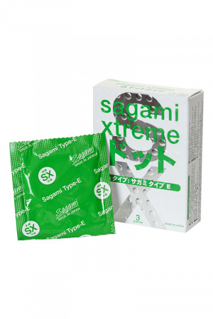 Презервативы с рельефом из точек SAGAMI Xtreme Type-E, 3 шт.