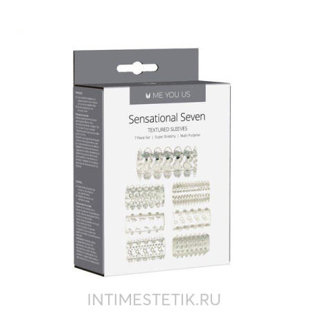 Набор насадок на член или пальцы Me You Us Sensual Seven Textured Sleeves, 7 шт.