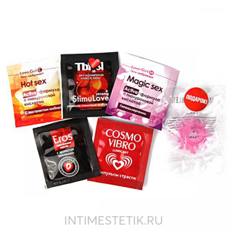 Набор лубрикантов в саше «Тем, кто любит погорячее»