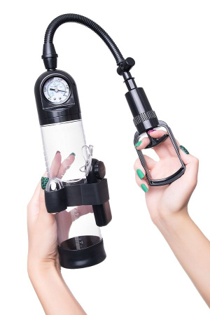 Вакуумная помпа Sexus Men Training Aksel с манометром и вибрацией