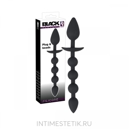 Анальная втулка с шариками Black Velvets