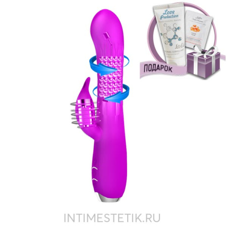 Вибратор-кролик Baile Pretty Love Molly с ротацией и вращающимися шариками