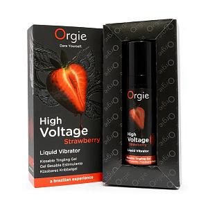 Съедобный жидкий вибратор ORGIE Sexy Vibe High Voltage Strawberry с усиленным эффектом вибрации, 15 мл