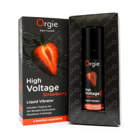 Съедобный жидкий вибратор ORGIE Sexy Vibe High Voltage Strawberry с усиленным эффектом вибрации, 15 мл