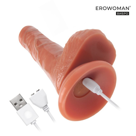 Фаллоимитатор Erowoman ВИБРО с возвратно-поступательными движениями и вибрацией