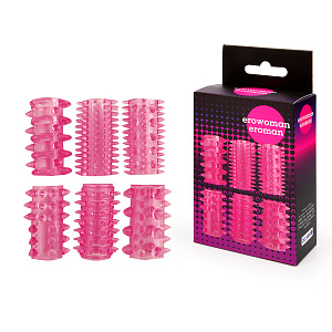 Набор насадок на член или пальцы EROWOMAN-EROMAN, 6 шт.