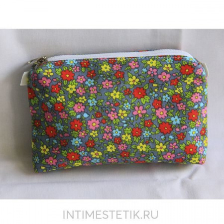 Сумочка-косметичка в цветочек (размер S)