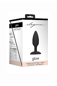 Анальная пробка с вибрацией и функцией нагрева Glow Elegance