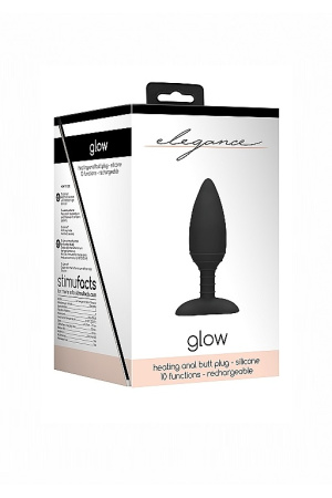 Анальная пробка с вибрацией и функцией нагрева Glow Elegance