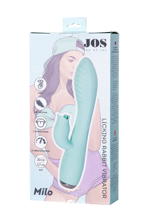 JOS MILO - вибратор-кролик с клиторальным стимулятором-язычком