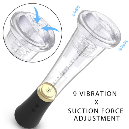 Вакуумная помпа + мастурбатор с имитацией минета и вибрацией Max Kit