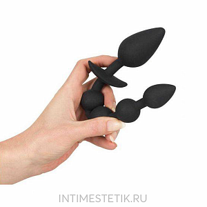 Анальная втулка с шариками Black Velvets