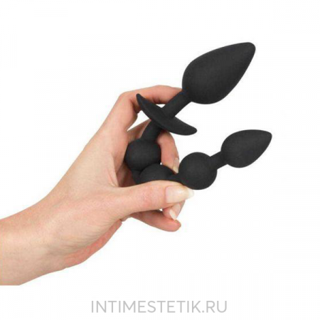 Анальная втулка с шариками Black Velvets