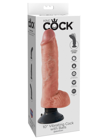Вибромассажер 3в1 на съемной присоске 10 Vibrating Cock with Balls Вибромассажер 3в1 на съемной присоске 10 Vibrating Cock with Balls