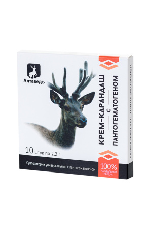 Крем-карандаш (свечи) от простатита/геморроя с пантогематогеном, 10 шт.