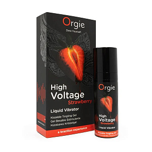 Съедобный жидкий вибратор ORGIE Sexy Vibe High Voltage Strawberry с усиленным эффектом вибрации, 15 мл