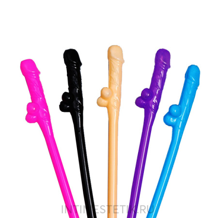 Трубочки коктейльные в виде члена "18+" (5 штук)