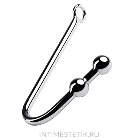 Анальный крюк для подвешивания Metal by TOYFA с двумя шариками Анальный крюк для подвешивания Metal by TOYFA с двумя шариками