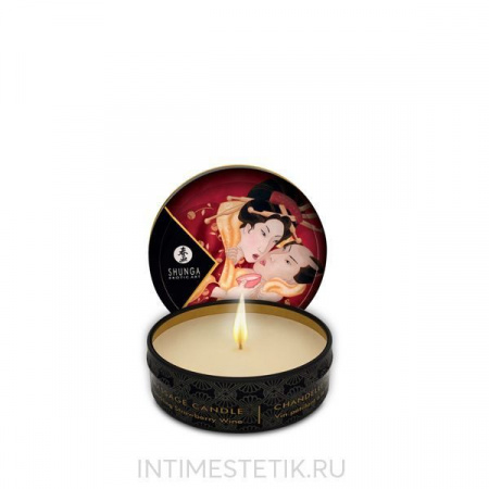 Свеча-массажное масло Shunga Sparkling Strawberry Wine, 30 мл