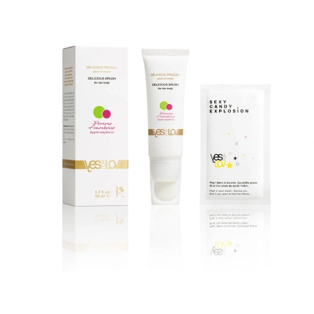 Съедобный гель DELICIOUS BRUSH FOR THE BODY Apple Raspberry YESforLOV (Яблоко-малина)