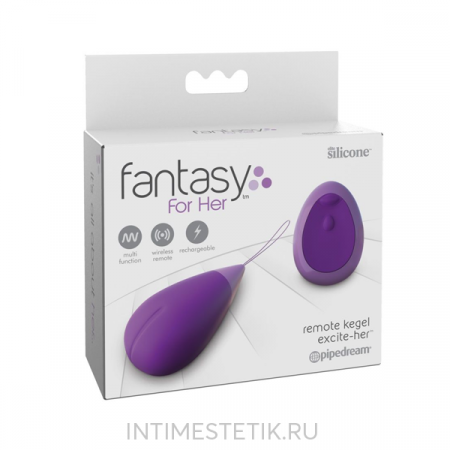 Вибростимулятор с пультом ДУ для тренировок Кегеля Fantasy For Her Remote Kegel Excite-Her