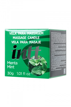 Массажная свеча для поцелуев INTT MINT (мята), 30 мл
