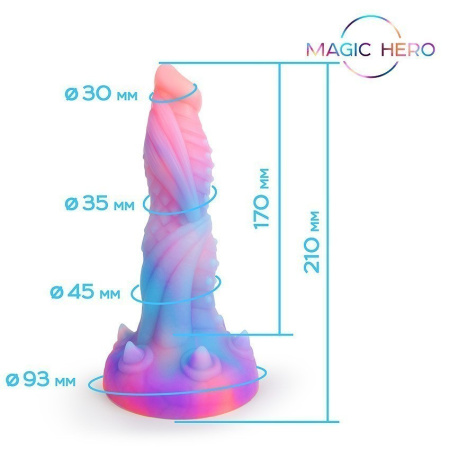 Фаллоимитатор Magic Hero с шипами (светится в темноте)