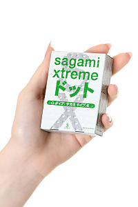 Презервативы с рельефом из точек SAGAMI Xtreme Type-E, 3 шт.