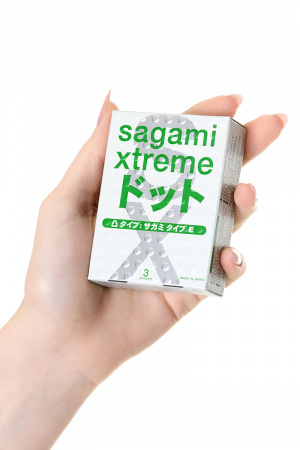 Презервативы с рельефом из точек SAGAMI Xtreme Type-E, 3 шт.