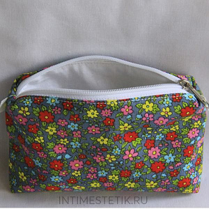 Сумочка-косметичка в цветочек (размер S)