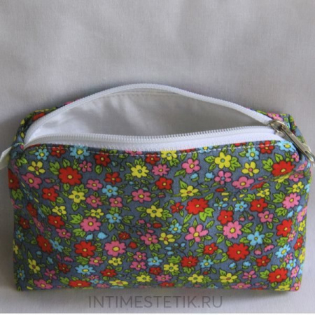 Сумочка-косметичка в цветочек (размер S)