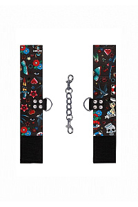 Наручники Old School Tattoo Style на цепочке Наручники Old School Tattoo Style на цепочке