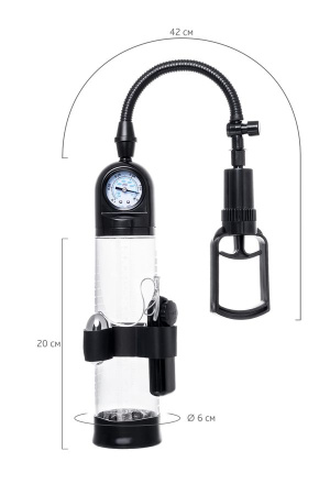 Вакуумная помпа Sexus Men Training Aksel с манометром и вибрацией