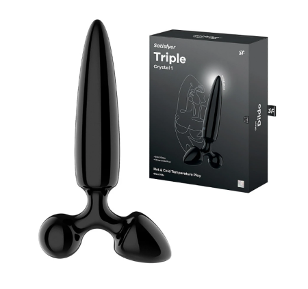 Satisfyer Triple Crystal 1 - тройной стеклянный анальный стимулятор