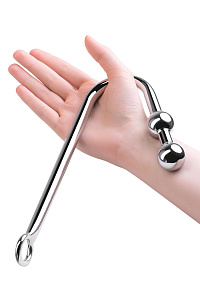 Анальный крюк для подвешивания Metal by TOYFA с двумя шариками Анальный крюк для подвешивания Metal by TOYFA с двумя шариками