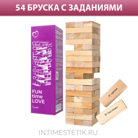Игра ДЖЕНГА (падающая башня) для взрослых Eromantica «Fun time love»