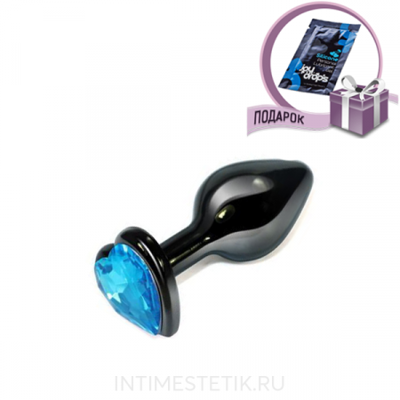 Анальная пробка большая с кристаллом в виде сердечка