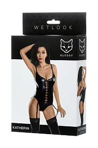 Боди на шнуровке GLOSSY из материала WETLOOK Боди на шнуровке GLOSSY из материала WETLOOK