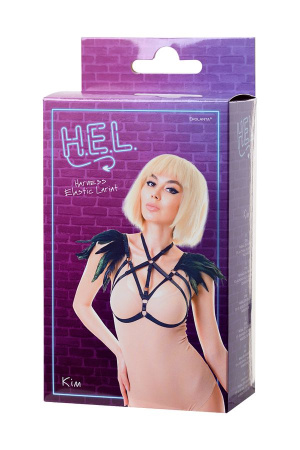 Стреп H.E.L. Kim текстильный с перьями (One Size)