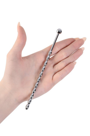 Длинный металлический уретральный плаг с шариком TOYFA Metal