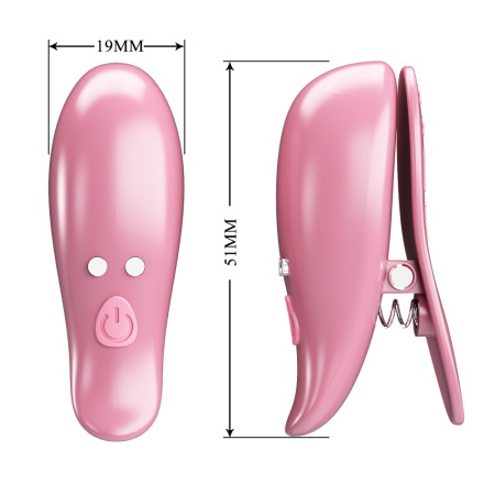 Виброзажимы на соски портативные Pretty Love Cayley с пультом ДУ